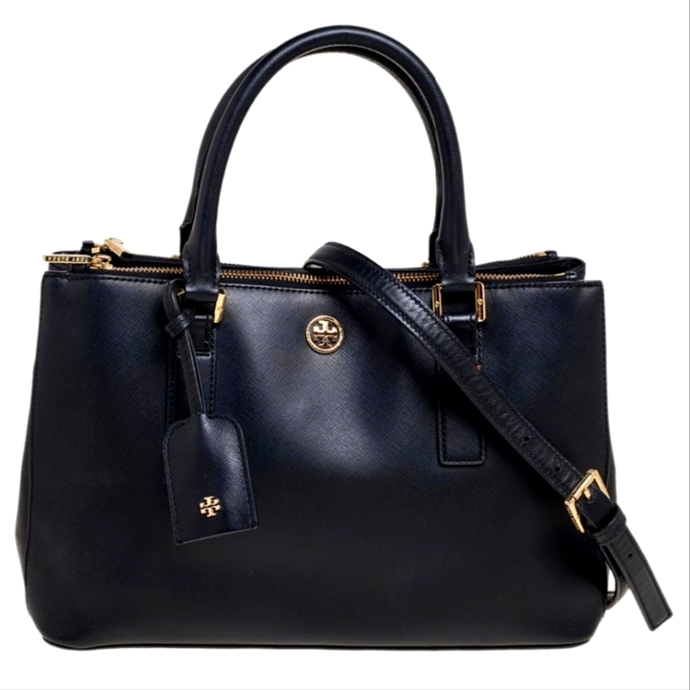 COPY - Tory Burch Crossbody Robinson Double Zip Black Saffiano Leather Tote